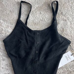 ALO Yoga Black Sheer Cashmere Tank